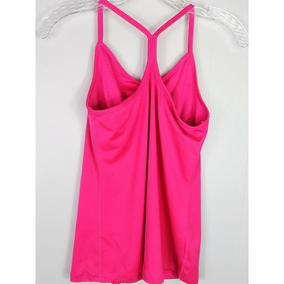 MTA Sports Women Hot Pink Racerback Tank Top with built in bra - Picture 2 of 4